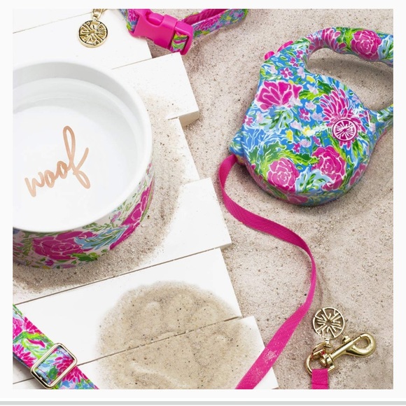 Lilly Pulitzer Dog Nwt Lilly Pulitzer Pet Bowl Matching Leash